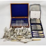 A collection of silver plated cutlery etc.