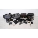 A collection of various cameras including a Swingler Model 20 Polaroid Land camera with case, Pentax