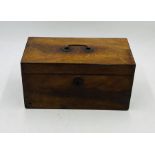 A Regency mahogany tea caddy with cut glass mixing bowl