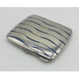 A continental silver cigarette case with enamelled decoration, weight 112.1g