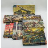 A collection of eight boxed Revell Authentic plastic kits all relating to army missiles including
