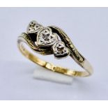 Two 9ct gold diamond rings, total weight 3.7g