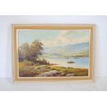 A framed oil on canvas of a landscape scene, signed 'W M Gregor' - 63cm x 88cm
