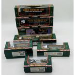 A collection of seven boxed Corgi Eddie Stobart vehicles including a Scania Curtainside Trailer (