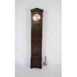 A vintage oak striking Grandmother clock - height 173cm