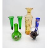 A small collection of various art glass