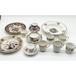 A collection of antique Royal Crown Derby including botanical pattern dish, King's Imari plate, a