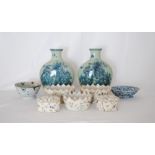 A collection of Oriental china including a pair of vases etc.