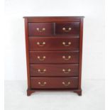 A Marks and Spencer 'St Michael Furniture' mahogany chest of six drawers - length 78cm, depth