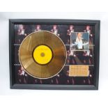 Tom Jones - 'From Las Vegas To London' framed 24 carat gold coated limited edition 12" vinyl record,