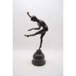 "The Juggler" bronze Art Deco figure of a nude lady after 'Claire Jeanne Roberte Colinet' on