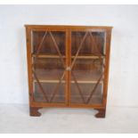 An oak display cabinet - length 90cm, depth 32cm, height 105cm