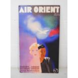 An Art Deco style 'Air Orient' metal sign - 36cm x 61cm