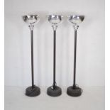 Three retro style uplighters - height 180cm