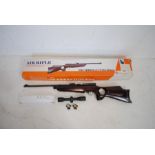 A boxed SMK bolt action Thumbhole 78 CO2 Deluxe (TH78D) .22 air rifle with boxed Center Point 4x32