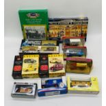 A collection of boxed die-cast vehicles including Vanguards, Matchbox Models of Yesteryear, Cameo