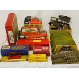 A large collection of various model railway building and accessories including four boxed Faller