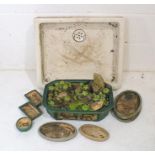 A Belfast style sink, a selection of Bonsai stands etc