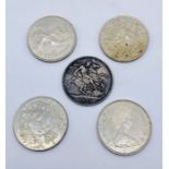 A small collection of coins including an 1889 Victorian crown along with a small collection of