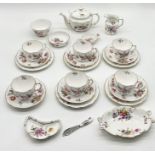 A Royal Crown Derby "Derby Posies" tea set including teapot, jug, sugar bowl, five trios with a
