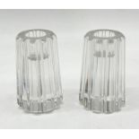 A pair of Tiffany & Co crystal candle holders - height 10cm