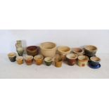 A quantity of glazed garden pots
