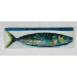 An unframed oil on canvas by Christine Allison entitled "West Country Mackerel I" (Dated 2004) -
