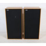 A pair of teak cased Celestion Ditton 44 floor-standing speakers, impedance 4-8 ohms - length