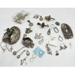 A collection of scrap silver, silver and SCM jewellery etc.