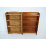Two mid century freestanding bookcases