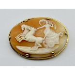 A 9ct gold (tested) mounted cameo brooch