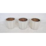 Three glazed garden plant pots