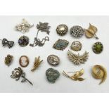 A small collection of costume jewellery including a micro mosaic brooch