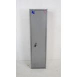 A 'Brattonsound' lockable metal gun cabinet - length 40cm, depth 27cm, height 152cm