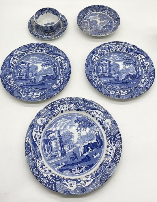 A collection of blue and white china including a number of Spode Blue Italian plates etc. - Image 2 of 3