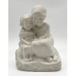 Sophia Rosamond Praeger (Irish, 1867-1954) A plaster figure group of two young girls sat