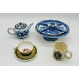 A small collection of miscellaneous china including a Oriental style teapot - all A/F