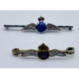 Two enamelled RAF sweetheart brooches