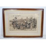 'The Pied Piper Of Hamelin' after G. J. Pinwell framed engraving signed by Robert Walker Macbeth