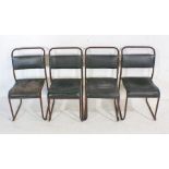 A set of four vintage mid century industrial stacking chairs by PEL.