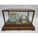 An early 20th Century J Brown, Glasgow oak cased barograph