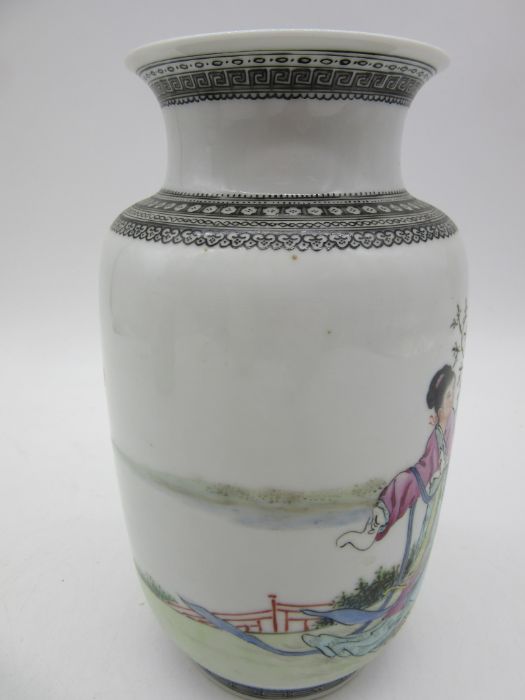 A pair of 20th century Chinese porcelain vases, Chinese writing to reverse and character marks to - Image 9 of 15