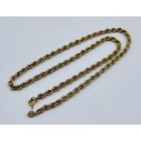 A 9ct gold rope chain, weight 5.9g