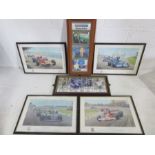 Four Tony Smith signed prints of Formula 1 "British Greats" all with certificates of authenticity