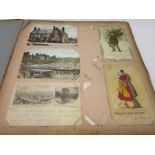 An album of antique postcards