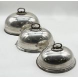 Three silver plated Walker & Hall cloches