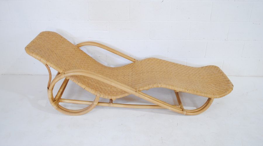 A pair of bamboo and rattan sun loungers - Image 2 of 3