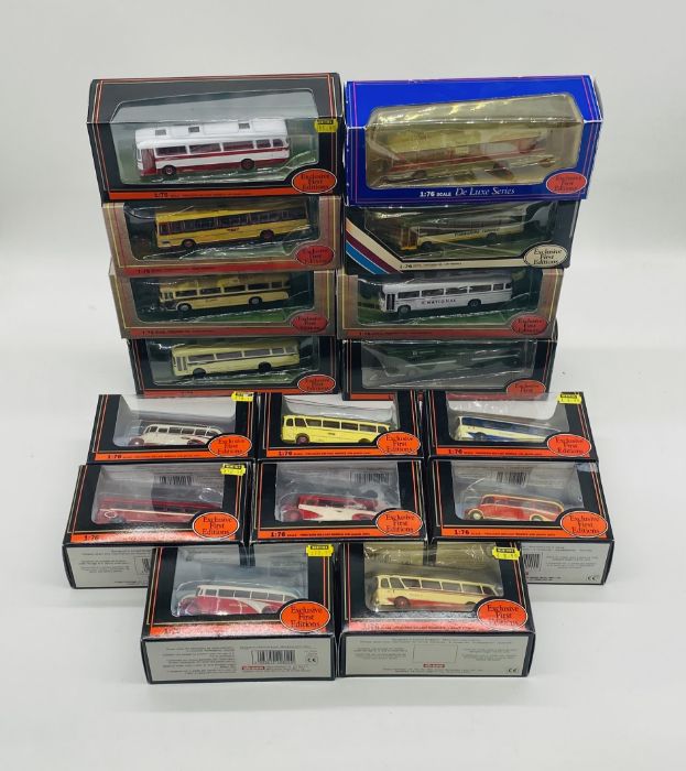 A collection of sixteen boxed Gilbow Exclusive First Editions die-cast buses (all 1:76 scale)