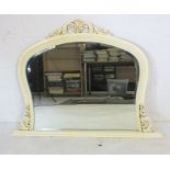 A Morris Mirrors cream over mantle mirror.