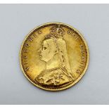 An 1892 shield back half sovereign